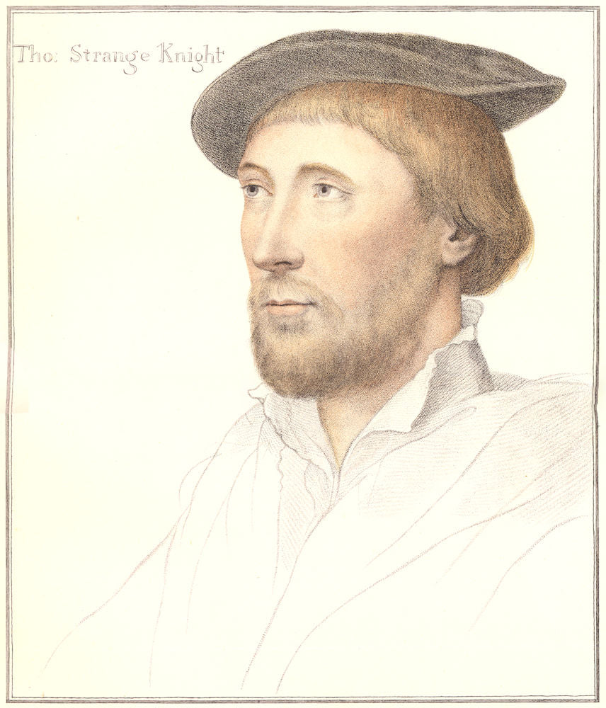 Sir Thomas Le Strange by Bartolozzi after Holbein. Henry VIII's court 1884